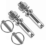 Set 2x Unterlenker Gerätebolzen | Kat 2-1 / Ø 28-22 mm | 38 mm Gewindelänge | 2x Klappsplint | 11x42 mm