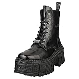 New Rock M.WALL126-S2 Damenstiefel mit schwarzer Sohle, Schwarz, Schwarz , 38 EU