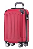 BEIBYE Zwillingsrollen Hardcase Reisekoffer Koffer Trolleys Hartschale in XL-L-M in 14 Farben (Rot, Handgepäck (55cm))