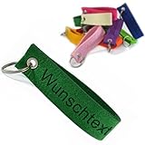 polar-effekt Schlüsselanhänger aus Filz in Grün mit Gravur - Anhänger für Auto, Haus, Wohnung und Büro - leichtes Schlüsselband - mit Schlüsselring