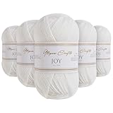Utopia Crafts JOY DK Knitting Yarn 5x 50g - 100% Acrylic (White)