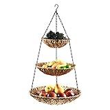 Hänge-Etagere aus Wasserhyazinthe mit 3 Etagen