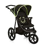 hauck Runner, Black / Neon Yellow - Robuster Dreirad Buggy mit XL Lufträdern, Federung, XL Netzfenster, Verstellbarer Schieber, mit Liegefunktion für Kinder ab Geburt bis 22 kg, Faltbar