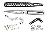 Auspuff-Set Ø 28 mm inkl. Krümmer, Hitzeschutz, Haltestrebe und Kleinteile für Simson S51 Enduro, S53, S70, S83 Enduro
