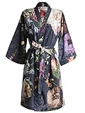 Essenza Satin-Kimono Fleur Größe M, Farbe Nightblue, M = 38, Nightblue