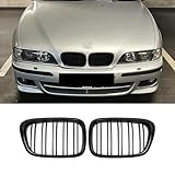 Gangying E39 Nieren Schwarz für BMW 5er E39 Kühlergrill E39 Grill Glanz Schwarz Doppelsteg Sport Kühlergrill 1999 2000 2001 2002 2003
