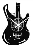 Instant Karma Clocks Wanduhr aus Vinyl Guitar Basso Rock Metal Punk Gitarre Musik