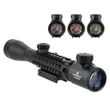 FOCUHUNTER Airsoft zielfernrohr 3-9X40mm Taktische Scharfschütze Gewehrzielfernrohre Illuminated Rot/Grün Absehen mit Integral 11/20mm Picatinny Montageschiene für Luftgewehr Jagd