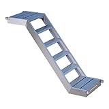 Alu Gerüsttreppe mit Podest Oben & unten, 1,00 m Feldhöhe, kompatibel mit Rux Super & MJ Uni Top, 51 cm Stufenbreite, Gerüstklasse 3, 10,2 kg leicht