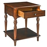 PADMA HOUSE Kleiner Beistelltisch mit Schublade und Ablagefläche, Massivholz Sofa Beistelltisch, Quadratisch neben Tisch mit einzigartiger Holzmaserung, Wohnung neben Tisch Karamellbraun