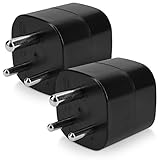kwmobile 2X Reiseadapter Indien Typ-D - Schuko Reise Adapter zu Typ D Steckdose in z. B. Indien Nepal Sri Lanka - Stromadapter Urlaub schwarz