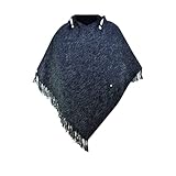 virblatt - Mexiko Poncho Herren | 100% Baumwolle | Herren Poncho Winter warm mit Kapuze | zum Wenden | Baja Hoodie Goa Rollstuhl - Abajo L-XL BD