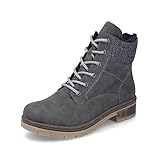 Rieker Damen Schnürstiefeletten Y7424, Frauen Stiefeletten,schnürboots,Stiefel,Bootee,Booties,halbstiefel,Kurzstiefel,grau (45),40 EU / 6.5 UK