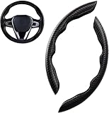 HUHLLi Auto Lenkradhüllen für VW Golf Polo 5 6 7 8 GTE GTI GTD Clubsport Lenkradbezug Lenkrad Schutzhülle Lenkradabdeckung Abdeckung Lenkradschoner Lenkradschutz Bezug,Black