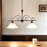 Licht-Erlebnisse mattschwarze Deckenleuchte mit Alabasterglas 1/4/755 Deckenlampe Landhausstil