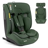 KikkaBoo i-Size i-­FLIT, Kindersitz 9-36 kg ISOFIX, Autokindersitz 76-150 cm, Gruppe 1/2/3, 15 Monate bis 12 Jahre, SPS Seitenschutz, Top Tether, Verstellbare Kopfstütze, Armeegrün