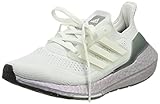 adidas Ultraboost 21 Running Shoe, Crystal White Crystal White Hazy Green, 35.5 EU