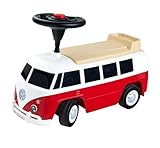 BIG – Bobby Car Baby VW T1 (rot-weiß) - Kinderfahrzeug mit Flüsterreifen, Hupe & Anhängerkupplung - Rutschauto für Kleinkinder & Kinder ab 18 Monaten (bis 50 kg)