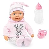 Bayer Design 93844AA interaktive Puppe Lisa Magic Eyes, bewegt die Augen, Spielpuppe mit Geräuschen, sprechend, weich, Schnuller, Flasche, 38 cm