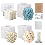 Komicea 4 Stück Kerzenformen zum Gießen Silikon-Kerzenform, Kerzen Formen Silikon Kerzen Selber Machen Set Silikonform Kerzenform für Aromatherapie Kerzen, Blumenproben, Handwerk, Handarbeit