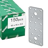 SPAX Flachverbinder 95x40 mm, 2,5 mm Blechstärke, 150 Stk. - Feuerverzinkter Stahlverbinder für Holz/Holz- & Holz/Beton-Anschlüsse - Made in Germany, SXFL95