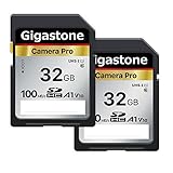 Gigastone Kamera Pro 32GB SDHC Speicherkarte 2er-Pack mit bis zu 100 MB/Sek. für Digitalkameras Canon Sony Nikon Olympus, Full HD Videoaufnahmen UHS-I U1 V10 Klasse 10