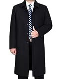Vogstyle Herren Mantel Neu Wolljacke Lang Umlegekragen Wollmantel Warm Trenchcoat Business Windbreaker Überzieher Style 2 Schwarz XL