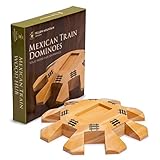 Yellow Mountain Imports Hölzernes Mittelstück für Mexican Train Dominospiele - (bis zu 8 Spieler) 15 Zentimeter