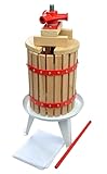 Dixiestore - Obstpresse Manuell mit 2 passenden Presstüchern und Weinhefe - Beerenpresse Manuell - Apfelpresse Manuell - Obstpresse Weinpresse - Mostpresse - Traubenpresse - Obstpresse 6 liter