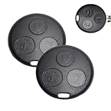 2 Stück Autoschlüssel Gehäuse mit 3 Tasten Fernbedienung Kompatibel,Smart Schlüssel Gehäuse für Smart Fortwo 450 MC01 Roadster Cabrio Coupe 98-07 Schlüsselgehäuse Auto Schlüssel Funkschlüssel Ersatz