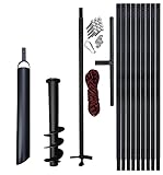 PWSAM Brunnenbohrer Brunnenbohrgerät Handbohrer Erdbohrer mit Plunscher Set komplett (10m 120mm Plunscher 90mm)