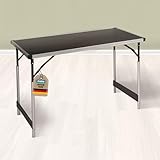 mako Multifunktionstisch Profi – Höhenverstellbarer Mehrzwecktisch 60 x 100 cm - Campingtisch, Klapptisch Markttisch, Beistelltisch zum Campen, im Garten oder für Festivals und Märkte