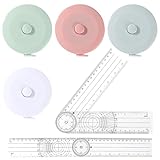 2 Stück Winkelmesser Schule, Goniometer Physiotherapie mit 4 Maßband 360° Winkel Transparenter Gelenkmesser Werkzeug Faltlineal Gradmesser zum Messen von Länge Brust Taille