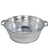 Storm's Gartenzaubereien Runde - Zinkwanne 13 Liter mit stabilen Griffen zum Bepflanzen oder als Miniteich