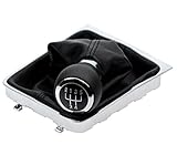 L&P A261-2 Schaltsack Schaltmanschette Schwarz Schaltknauf 5 Gang 12mm kompatibel mit VW Passat 3C B6 3C2 3C5 Bj. 2005 - 2011 Rahmen Komplettset Knauf als Plug Play Ersatzteil 3C0711113