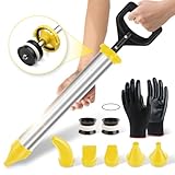 BQHRJG Mörtelspritze 5 in 1 - Mörtelpresse aus Edelstahl. Betonspritze zum Füllen von Rissen. Fugenpistole wird mit einem Paar Handschuhen geliefert