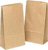 kgpack Papiertüten 100 STK Braun - 9 x 16 x 5 cm Geschenktüten Braun Tüten Basteln Kraftpapier DIY Bodenbeutel Geschenkverpackung Adventskalender tüte Halloween Weihnachten Geburtstag Weihnachtsstern