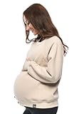 MijaCulture Umstandsmode 2in1 Stillpullover & Umstandspullover Stilltop Stillpulli Olivia M019 (DE/NL/SE/PL, Alphanumerisch, L, XL, Regular, Regular, Beige)