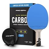 PRO SPIN Tischtennisschläger - Hochwertiger Tischtennisschläger mit Carbonfaser | Limited Edition in Blau | Elite-Serie 7-lagiges Schlägerblatt mit Premium Gummi| Inklusive Schutz-Hülle