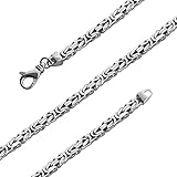 Avesano Königskette 925 Silber Kette Herren Halskette 4 mm Silberkette massiv mit Schmuck Box Länge 70 cm verfügbar 101096-070