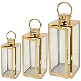 Bingo-Shop Laterne XXL Set 3 Gartenlaterne Metall Windlicht Laternen Deko Kerzenhalter Kerzenleuchter Kerzenständerr für Outdoor Wohnzimmer Garten Balkon Innen Indoor