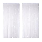 QHSXMQ 2 Stück Fadenvorhang Fliegenschutz Terrassentür 100 x 200cm Türvorhang Insektenschutz Vorhang Fliegenvorhang Tür Fliegenvorhang Haustür Insektenvorhang Fliegengitter Vorhang (Weiß)