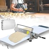 Dfdieratve Manual Foldable Dough Sheeter, Edelstahl-Teigausrollmaschine, Ausrollbrett, manuelle Teigausrollmaschine, Einstellbare Teigdicke, für Präzises Blätterteig Teigausrollmaschine A300