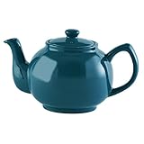 Price & Kensington Englische Teekanne für 6 Tassen, aus hochwertigem Steingut, Teekännchen mit Glanzglasur, dunkelblau, mikrowellen- und spülmaschinenfest, Vintage Teebereiter
