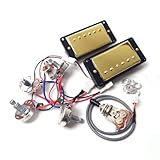 ProBucker Alnico 2er Set Humbucker Tonabnehmer für Gibson Les Paul Tonabnehmer Hals- und Brücken-Tonabnehmer mit 2-adrigen Schnellverbindungsklemmen, 2V2T Kabelbaum, Upgrade