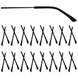 WLLHYF 16 Paar Ersatz-Bügelenden für Brillen, rutschfeste Brillenbügelabdeckungen, Silikon-Endstücke, Ohrpolster, Schlauchhülse (schwarz)