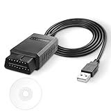 XMSJSIY USB OBD2 Scanner Adapter mit MS-CAN/HS-CAN Schalter OBDII Diagnosekabel Auto Interface Scanner USB-Anschluss OBD2 Code Reader Scanner Auto Professional OBDII Diagnose Scan Tool - 1.5M