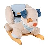 Nattou 333139 Schaukeltier Hund Jim, 60 x 30 x 45 cm, Jim und Bob, Beige/Blau/Braun
