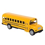 NUOBESTY 1: 32 Schulbus Rücken Backs Legierung Sterbe Bus Playset Schulbus Model Spielzeug- Reibungs- Spielzeug- Autos Push and Go Fahrzeuge Spielzeug Geschenke für Kinder Orange