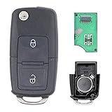 Schlüssel Fernbedienung 2 Tasten Sendeeinheit 433Mhz Sender ID48 Chip mit elektronische Karte Transponder Gehäuse Fräsen Batterie für Transporter T5 Tou-ran Up Exeo Ibiza 6J Leon Toledo Altea